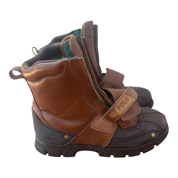 Men's Polo Ralph Lauren Conquest Hi III Men's 9.5 D Duck Boots Brown/Tan - Picture 6 of 10